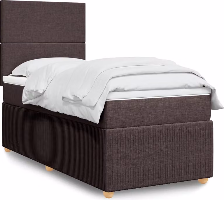Maison Exclusive - Giroletto a Molle con Materasso Marrone Scuro 90x200 cm Tessuto
