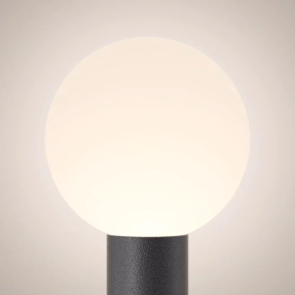 Maytoni Lampada da terra moderna Bold in alluminio nero con sfera in vetro IP54 per giardino con attacco E27 – 2