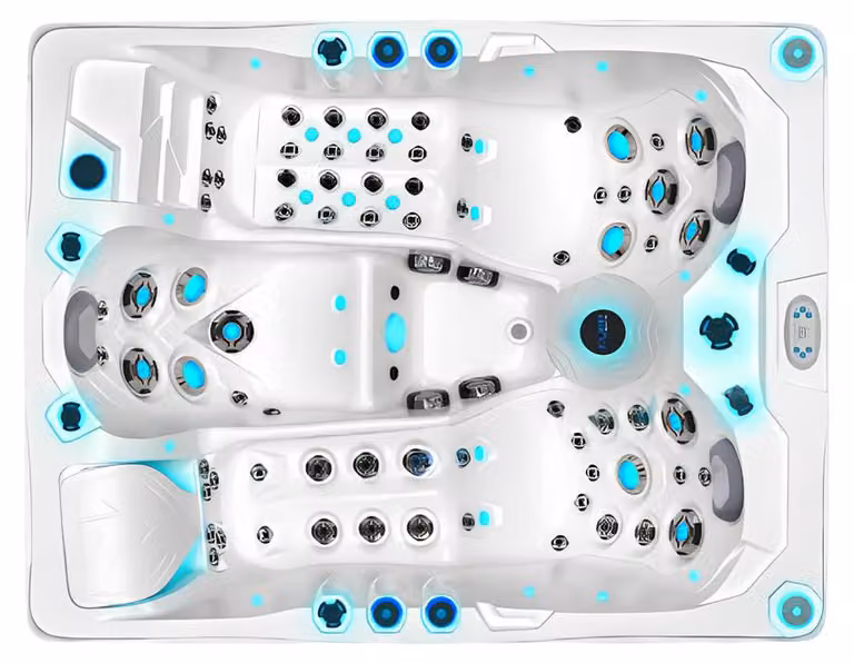 Hydromassagebad Spa-Bad Sprudelbad Entspannungsbad Relaxpool Whirlpool 213x165cm