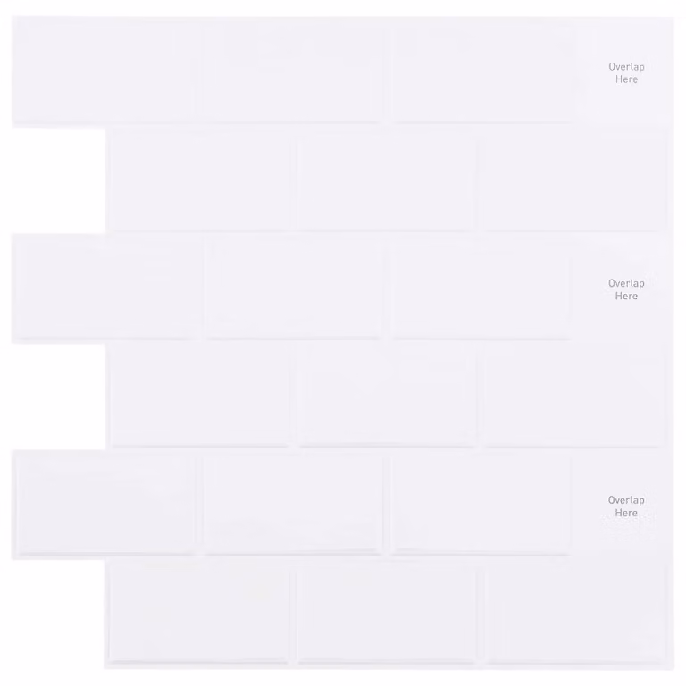 Piastrella subway 10 pcs Bianco 30 x 30 cm Poliuretano e PET
