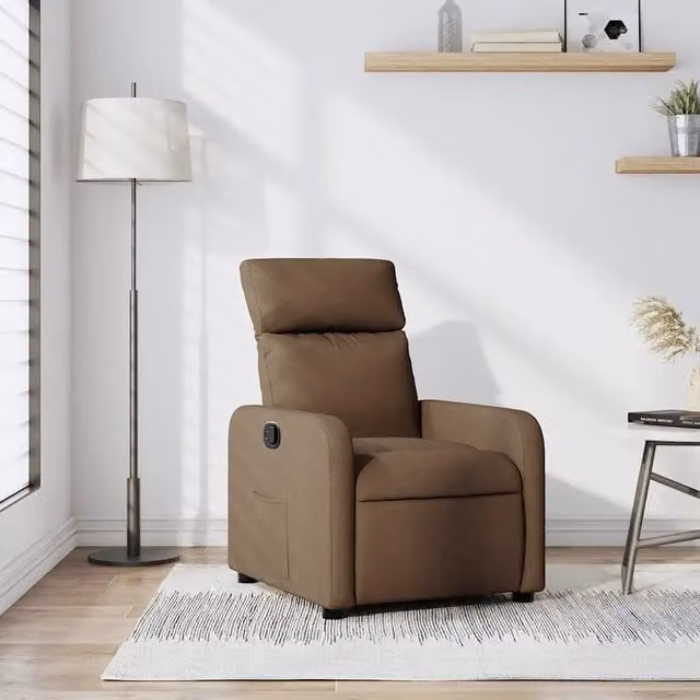 Divano Sedia-Poltrona Reclinabile in Tessuto Marrone 764077