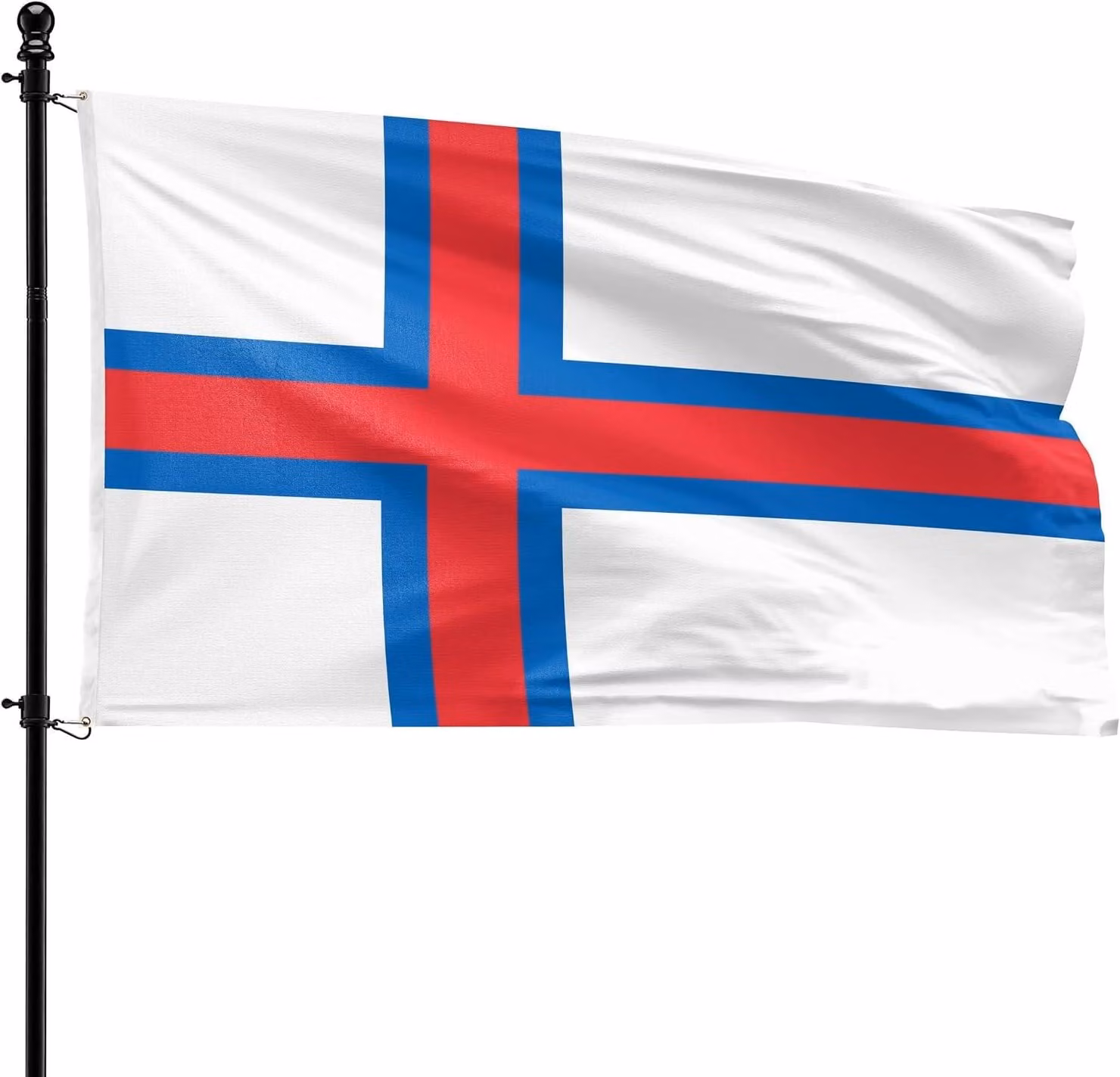 Bandiera delle Isole Faroe, 90 x 150 cm, in poliestere, adatta per l'asta