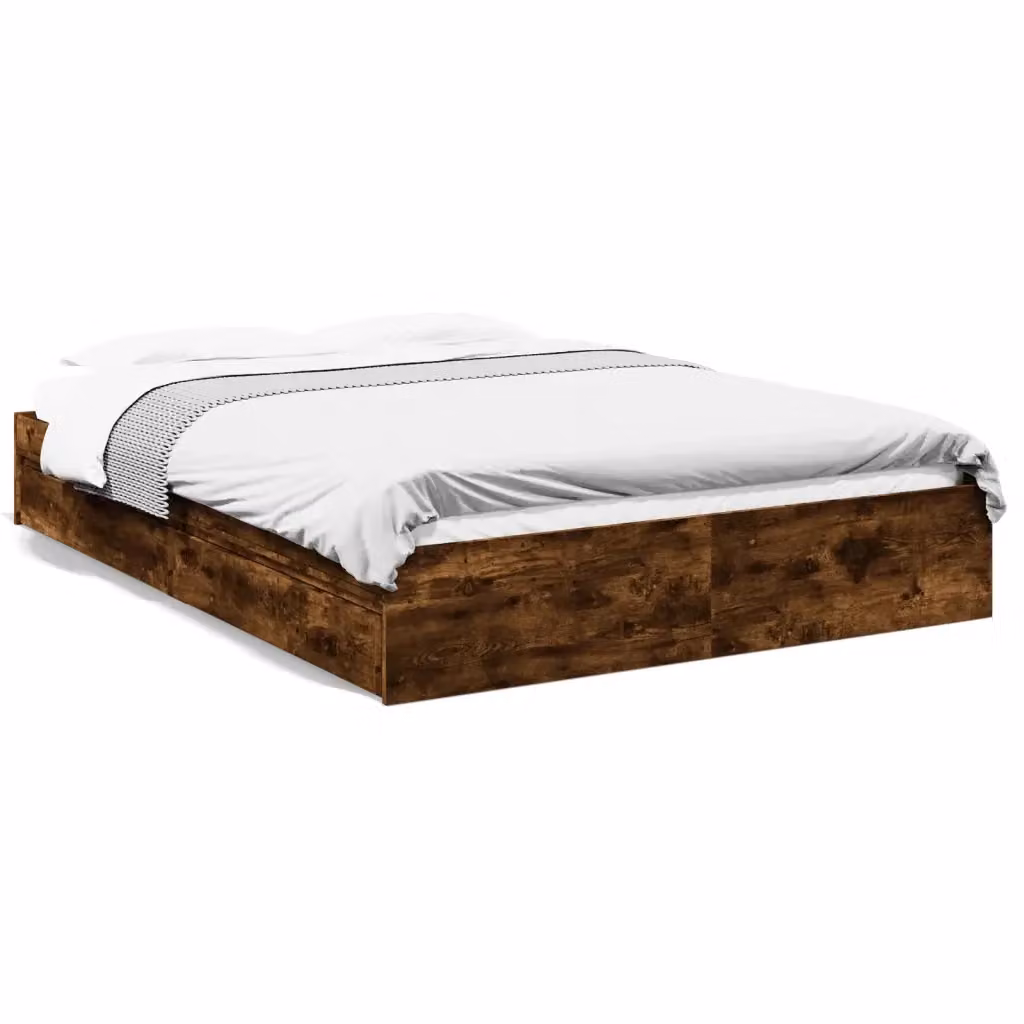 vidaXL Giroletto con Cassetti in Legno Multistrato Rovere Fumo L: 160 cm, P: 200 cm, H: 163 cm – 2