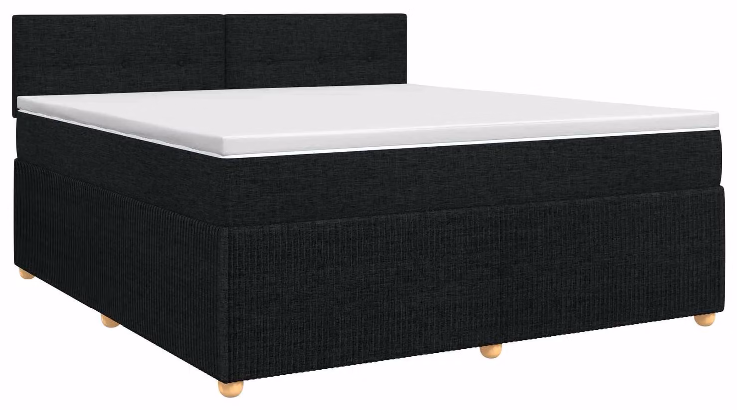 Letto a molle con materasso nero 180 x 200 cm in tessuto