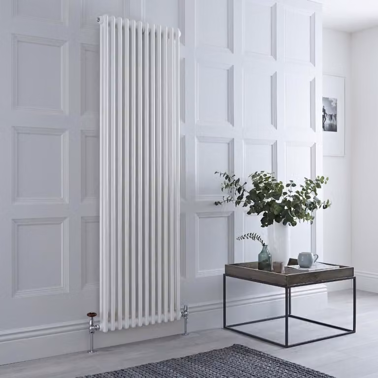 Radiatore Tradizionale Verticale a Doppia Colonna - Bianco - 1800mm x 560mm - con piedini - Regent