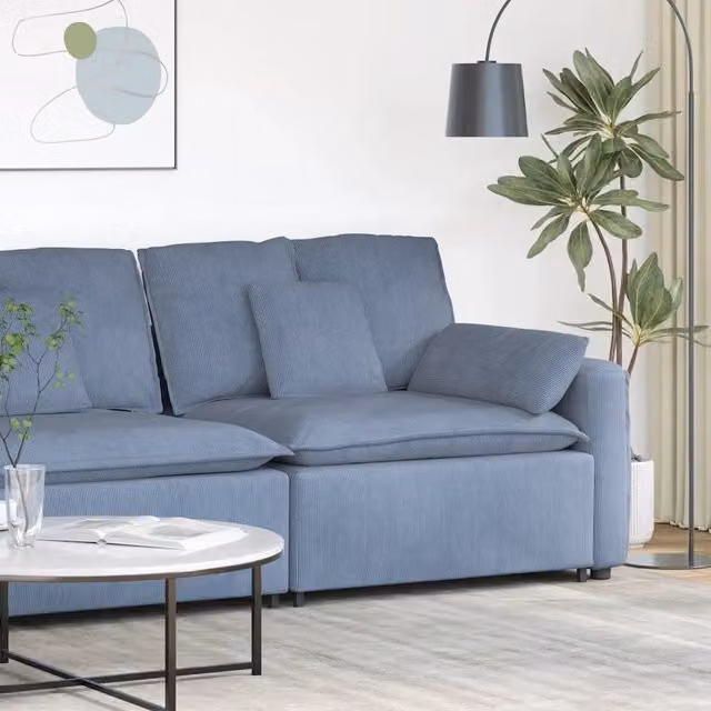 Modulo Terminale Bracciolo Divano Modulare con Cuscini-Sofa Modulare-Divanetto 100 cm 635039