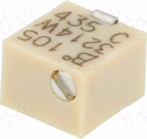 1 x Potenziometro: per montaggio verticale, 1 MΩ, 250 mW, componente a montaggio superficiale (SMD) modello 3214W-1-105E. Potenziometro SMD