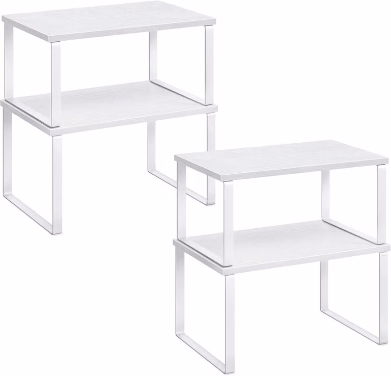 Portaspezie - Set da 4 pezzi - Espandibile e impilabile - Organizzatore per la cucina - Metallo e legno