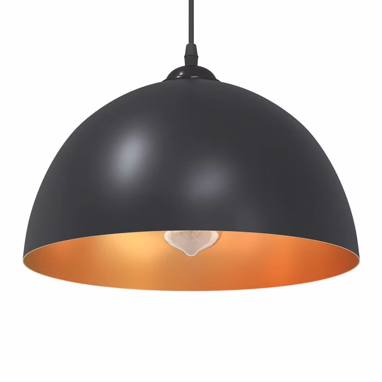 Set di 2 lampade a sospensione vidaXL in metallo, regolabili, forma rotonda, attacco E27, disponibili in nero o bronzo, Ø 30 cm