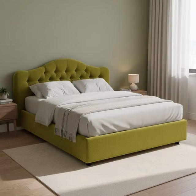 Letto Matrimoniale Alfer DMORA con Materasso Incluso, Verde e Nero, L: 160 cm, P: 200 cm – 1