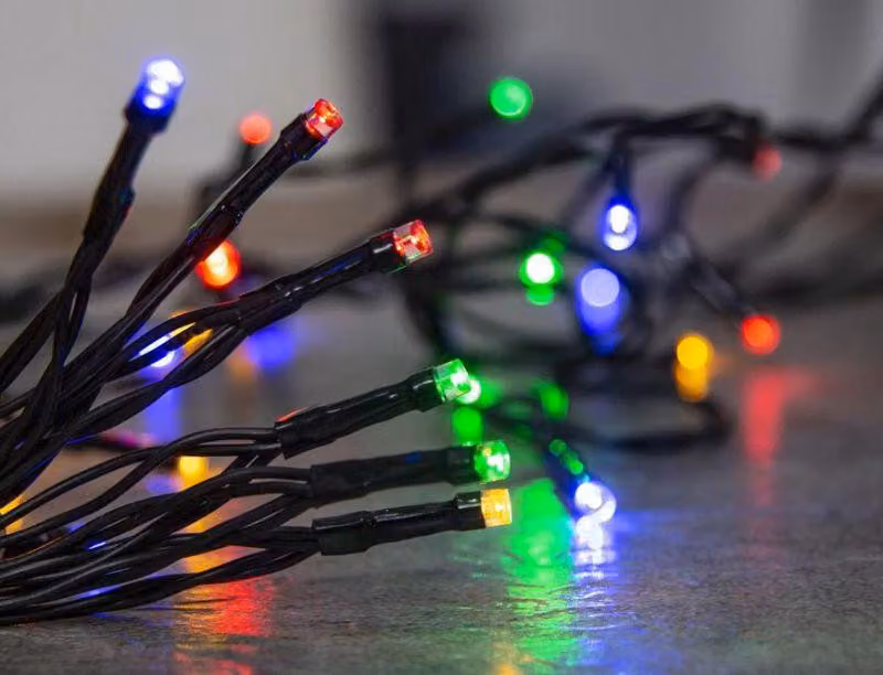 Catena luminosa MagicHome Natale CEIBO, 192 LED multicolor, 8 funzioni, timer, 3xAA, per esterni, illuminazione, L-14,30 m