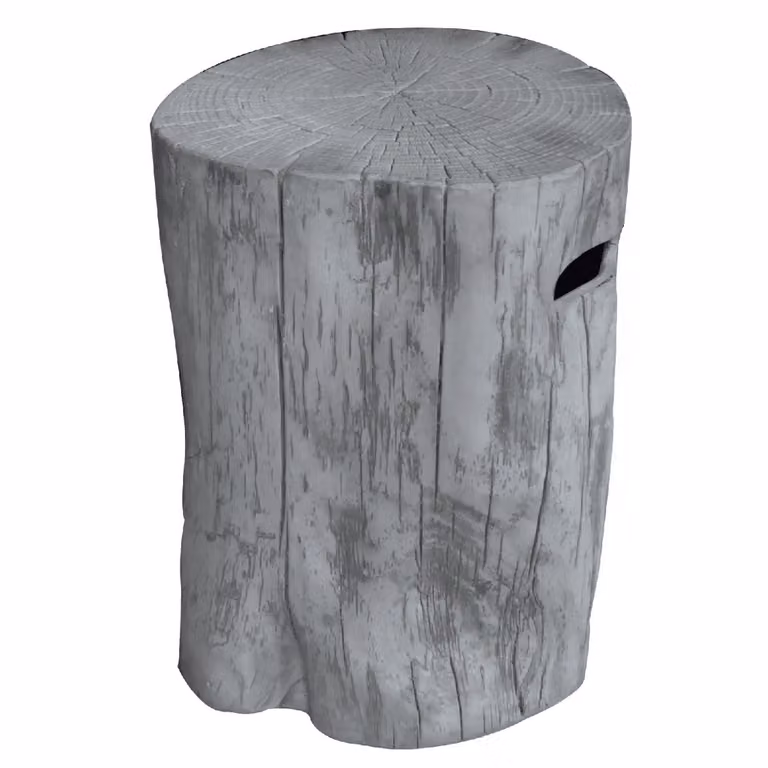 ELEMENTI Abdeckung für 11kg Gasflasche Baumstamm-Optik Classic Grey ca. 47x50x62cm