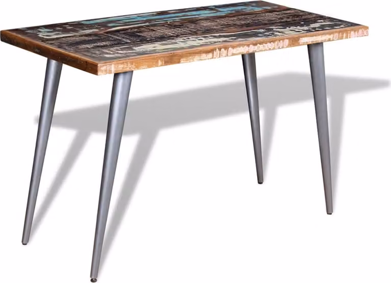 vidaXL Tavolo da pranzo in legno massiccio antico 120x60x76 cm