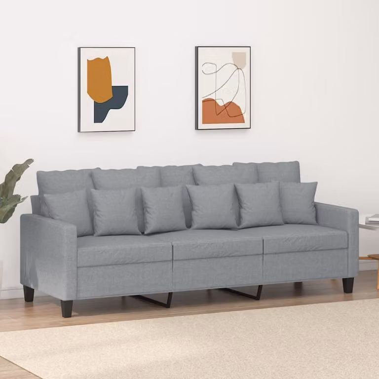 Maison Exclusive - Divano a 3 posti grigio chiaro 180 cm tessuto