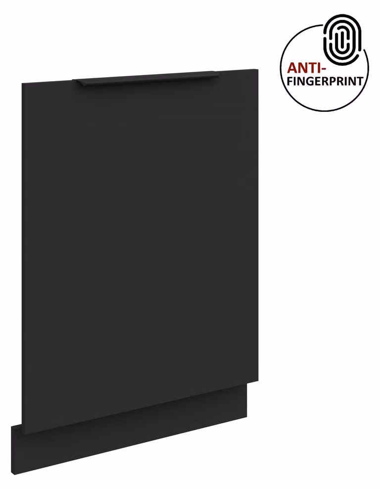 Pannello frontale per lavastoviglie da 60 cm completamente incassata ARIA Nero ultra opaco + Nero opaco, frontali di alta qualità con rivestimento anti-impronta, cucina a incasso