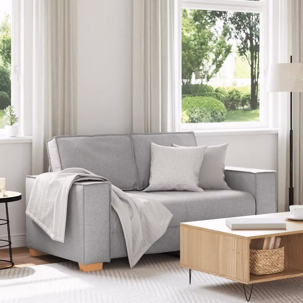 Divano a 2 posti vidaXL Grigio, moderno con rivestimento in tessuto e imbottitura in schiuma, L: 160 cm, P: 78 cm, H: 84 cm