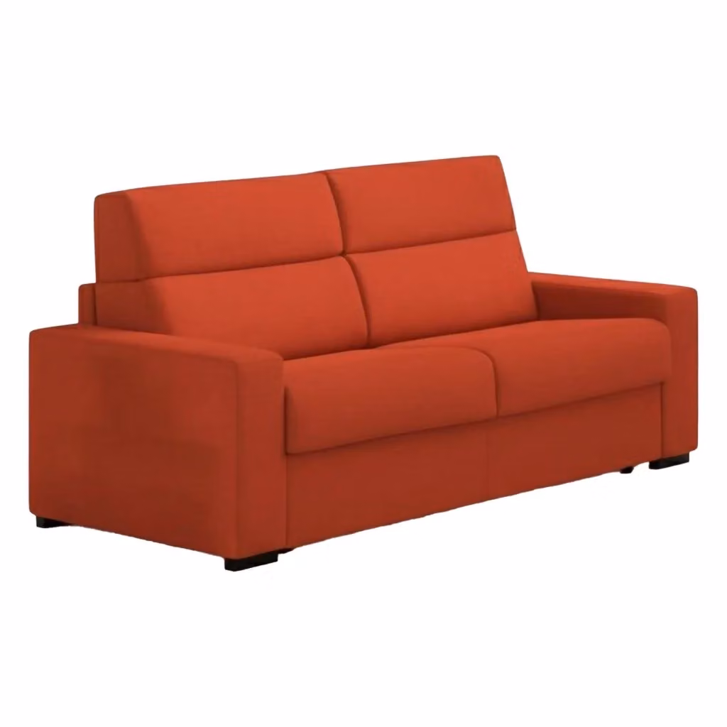 Divano Fisso 2 Posti Vialfre Arancione Made in Italy con Rivestimento Sfoderabile L: 180 cm, P: 95 cm, H: 100 cm – 2