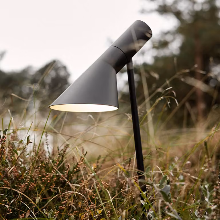 Louis Poulsen AJ Garden luce 50 cm interro 830, Nero, Acciaio Inox, Design, Lampada LED da esterni