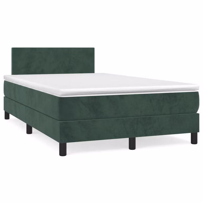 Maison Exclusive - Letto a Molle con Materasso e LED Verde Scuro 120x190cm Velluto