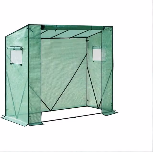 Serra da giardino 200x77x169 cm in PE verde e acciaio, protezione piante esterne