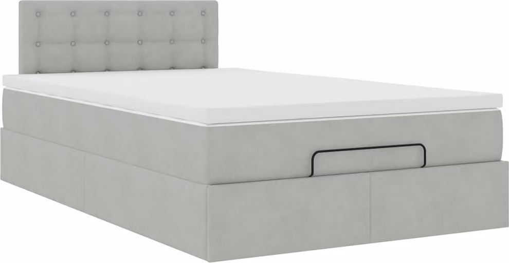 Struttura Letto Pouf con Materasso 120x200 cm Velluto