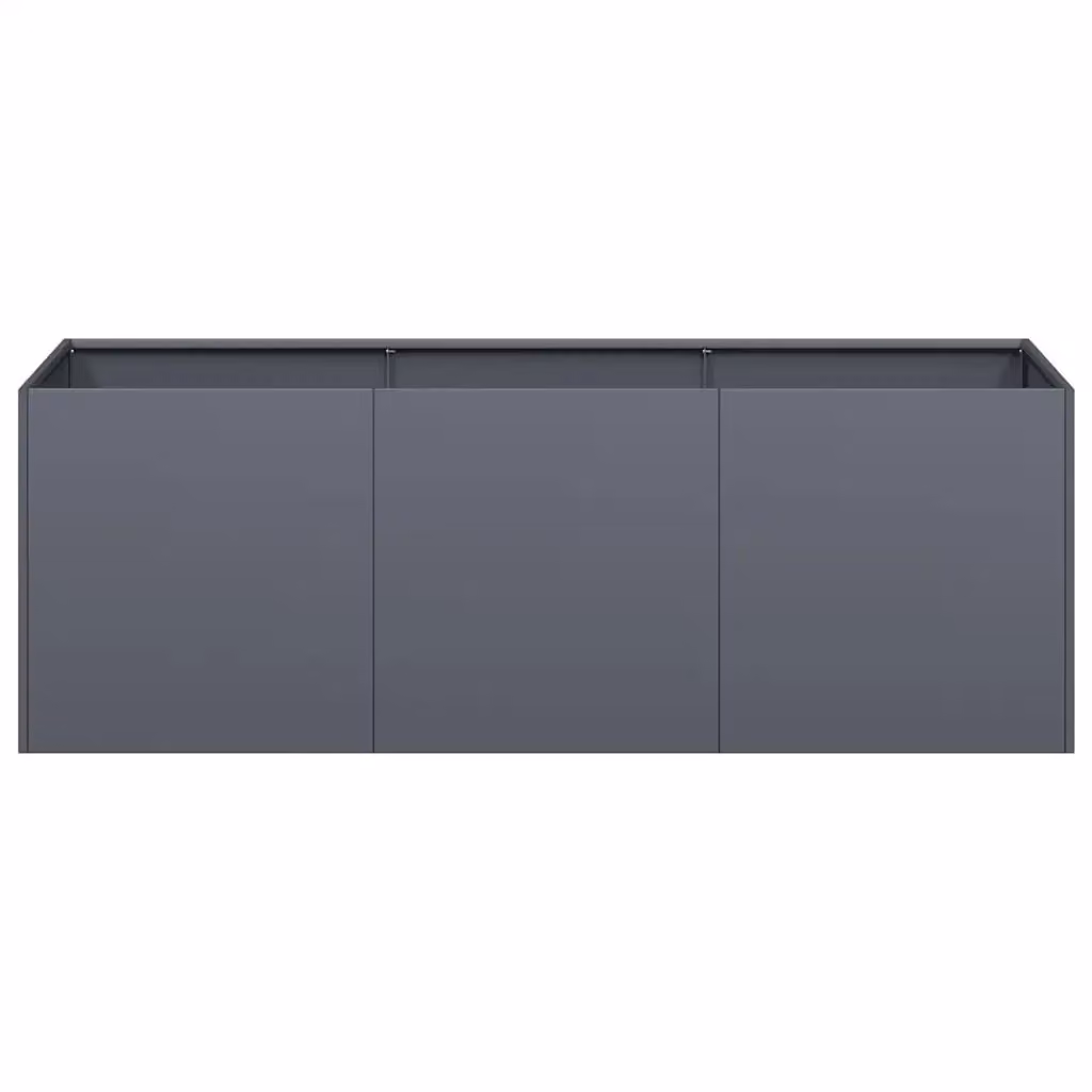 Fioriera rettangolare moderna HELLOSHOP26 in acciaio color antracite per giardino o balcone L/P/H: 120 x 40 x 40 cm – 2