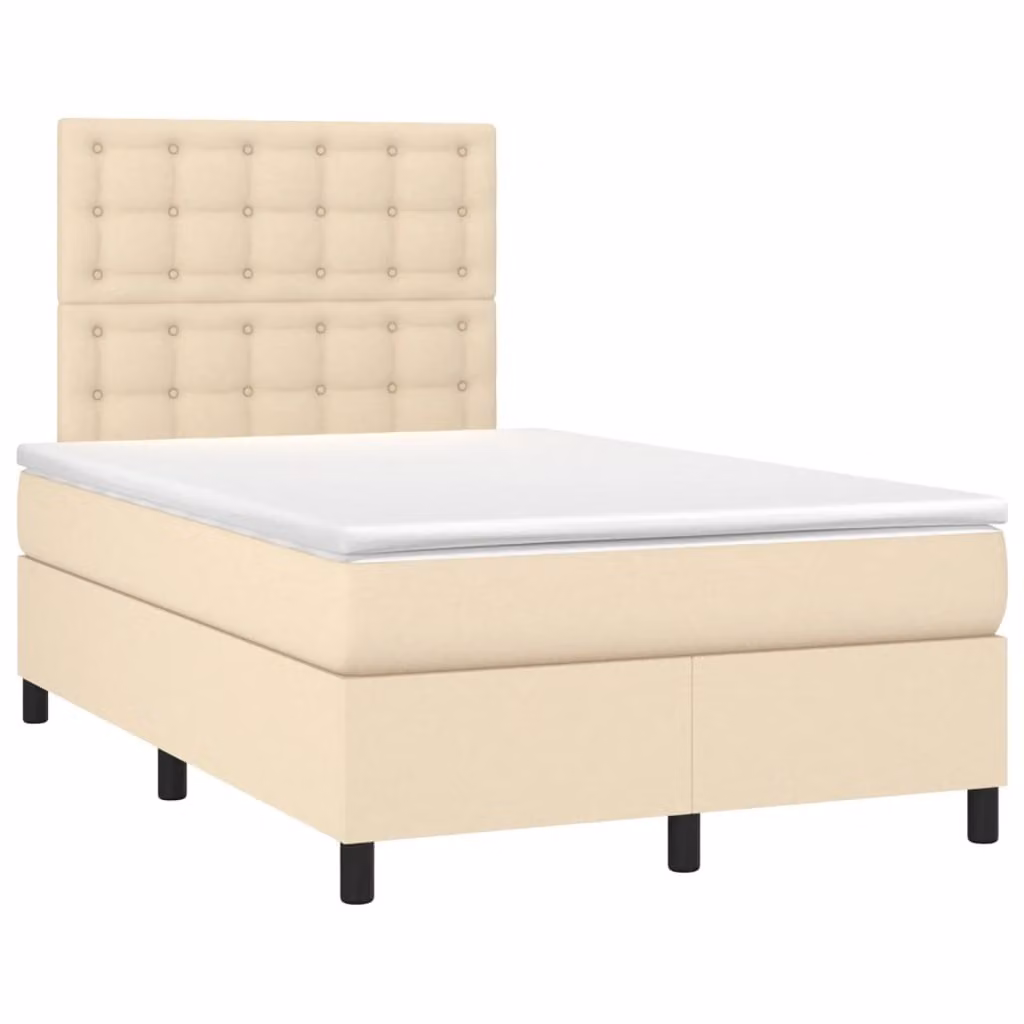 Maison Exclusive - Letto boxspring con materasso Crema 120x190 cm Tessuto
