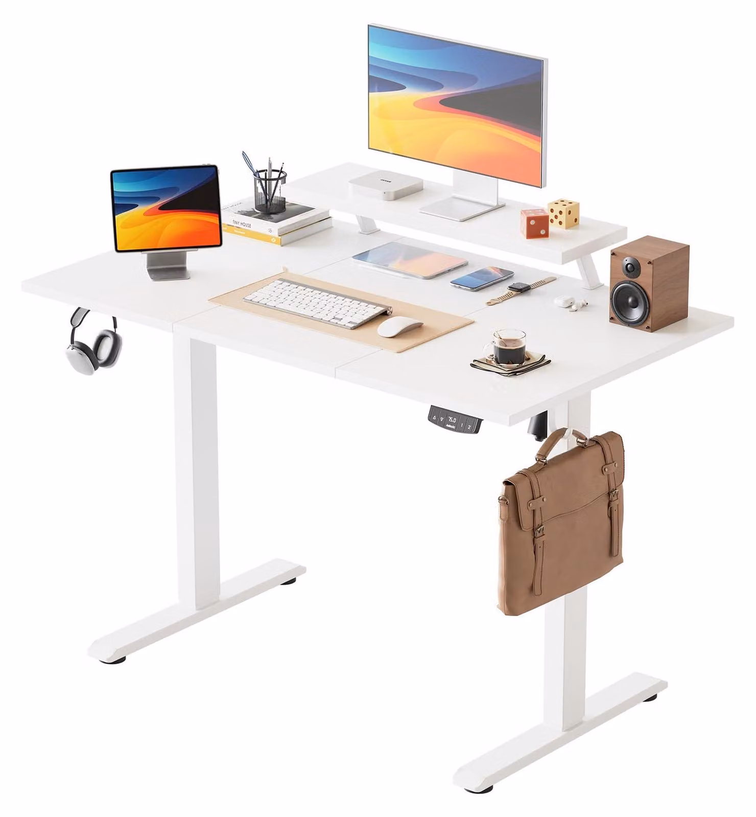 Scrivania regolabile in altezza con supporto monitor flessibile