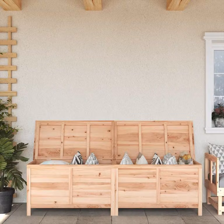 vidaXL Contenitore da Giardino in Legno di Abete Massello Marrone L: 198,5 cm, P: 50 cm, H: 56,5 cm