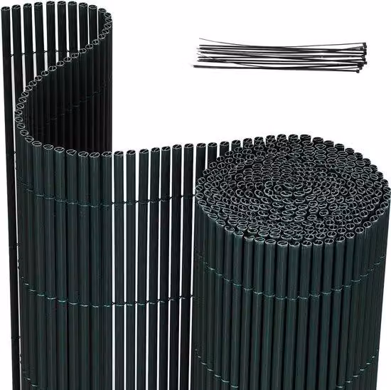 Schermo per la privacy, dimensioni 0,8 x 3 metri, in PVC, resistente al vento e alle intemperie, con protezione UV, ideale per giardino e terrazza, colore verde