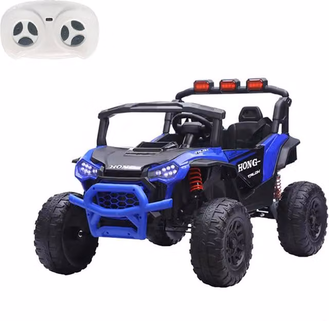 Macchina Elettrica per Bambini Buggy Safari 2 Motori da 35W con Telecomando Luci e Suoni Blu