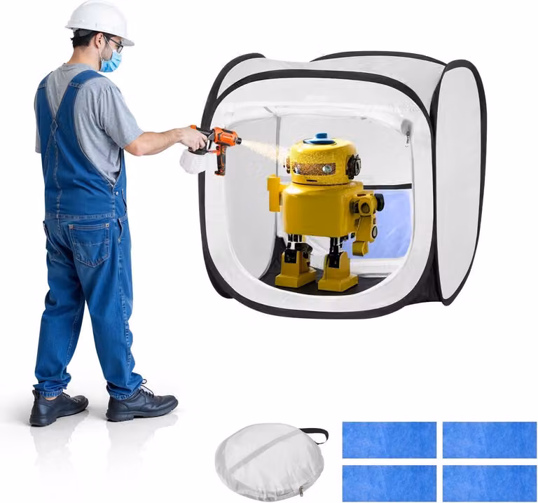 Tenda per verniciatura - Tenda spray pop-up - Area di lavoro 40,5 x 40,5 x 43 cm - Impermeabile - Portatile e pieghevole - Per modellismo, sculture, vasi e cornici