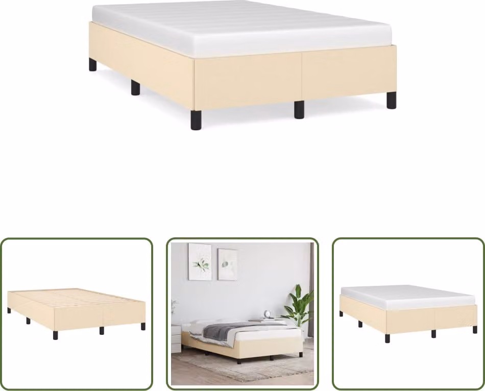 The Living Store struttura letto crema 120x190 cm in tessuto