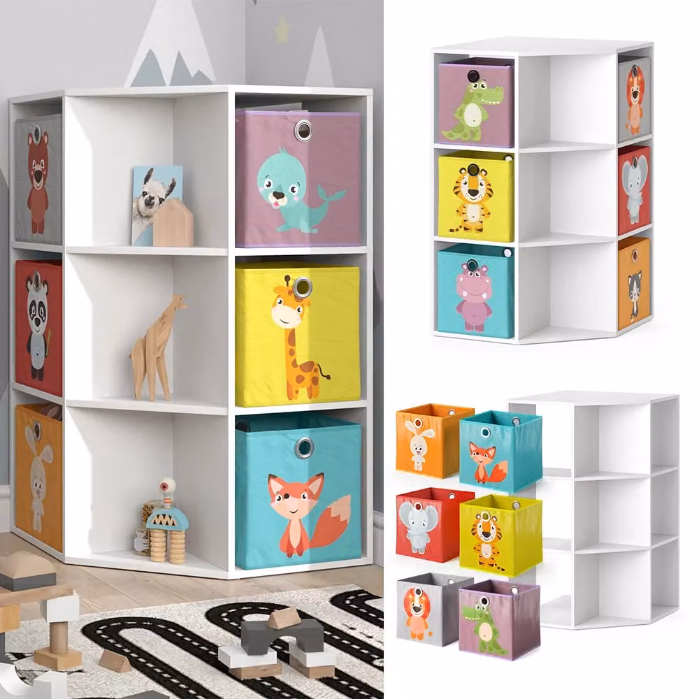 Libreria per bambini Vicco Luigi Bianco con 6 scatole pieghevoli L: 64 cm, H: 107.8 cm, P: 32 cm – 2