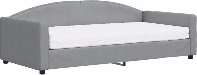 Divano letto | Sof¨¤ letto | Letto singolo con Materasso Grigio Chiaro 100x200 cm in Tessuto