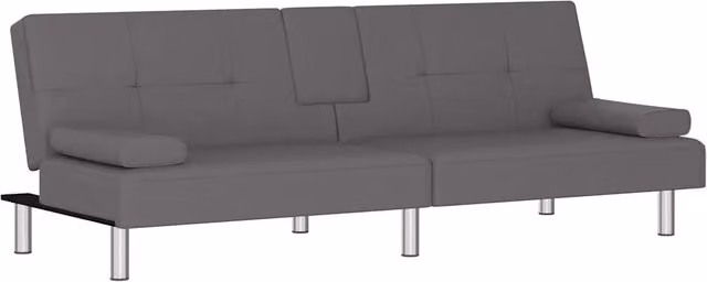 Divano letto | Sof¨¤ letto | Letto singolo con Portabicchieri in Similpelle Grigio