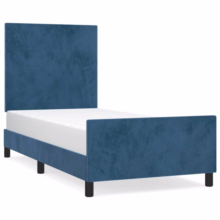 Giroletto senza Materasso Blu Scuro 90x190 cm in Velluto