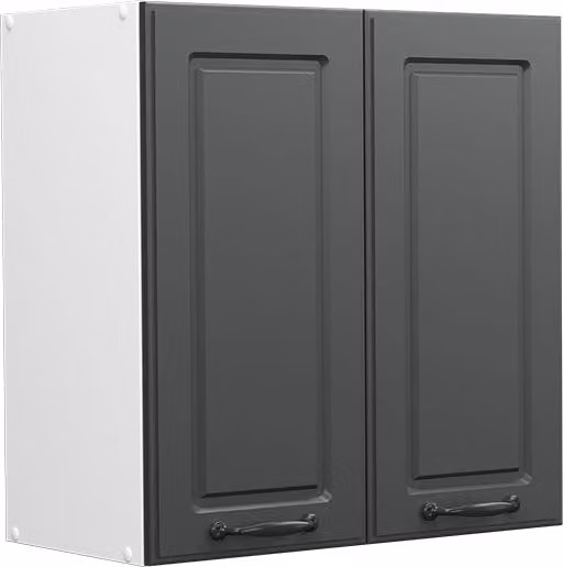 Pensile da cucina Vicco R-Line in stile rustico, colore antracite e bianco, con ante a battente e ripiani interni, L: 60 cm, P: 31 cm, H: 60 cm