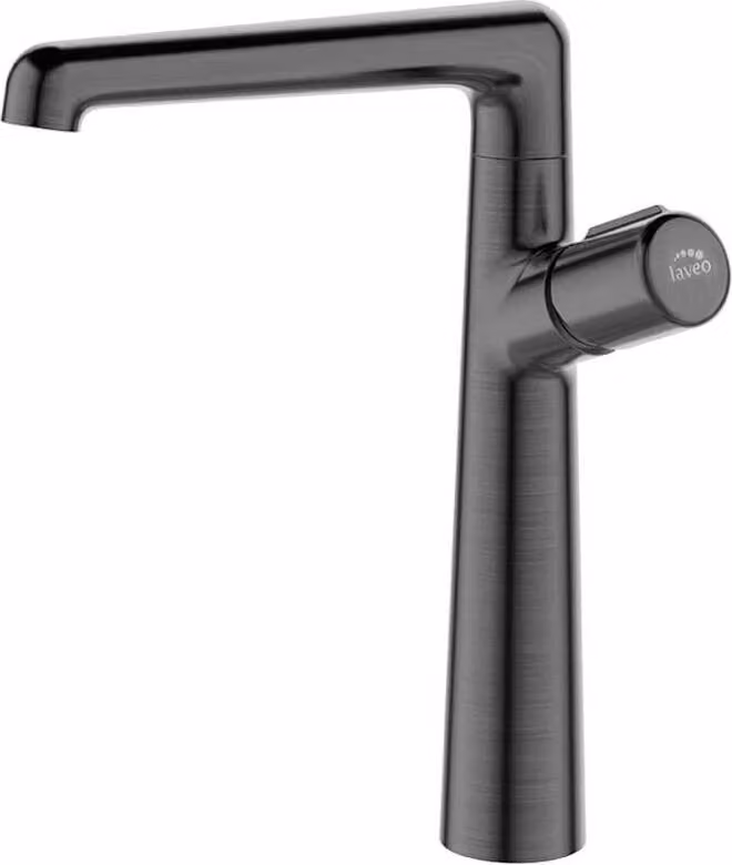 Rubinetto da lavello di design con bocca a L in grafite