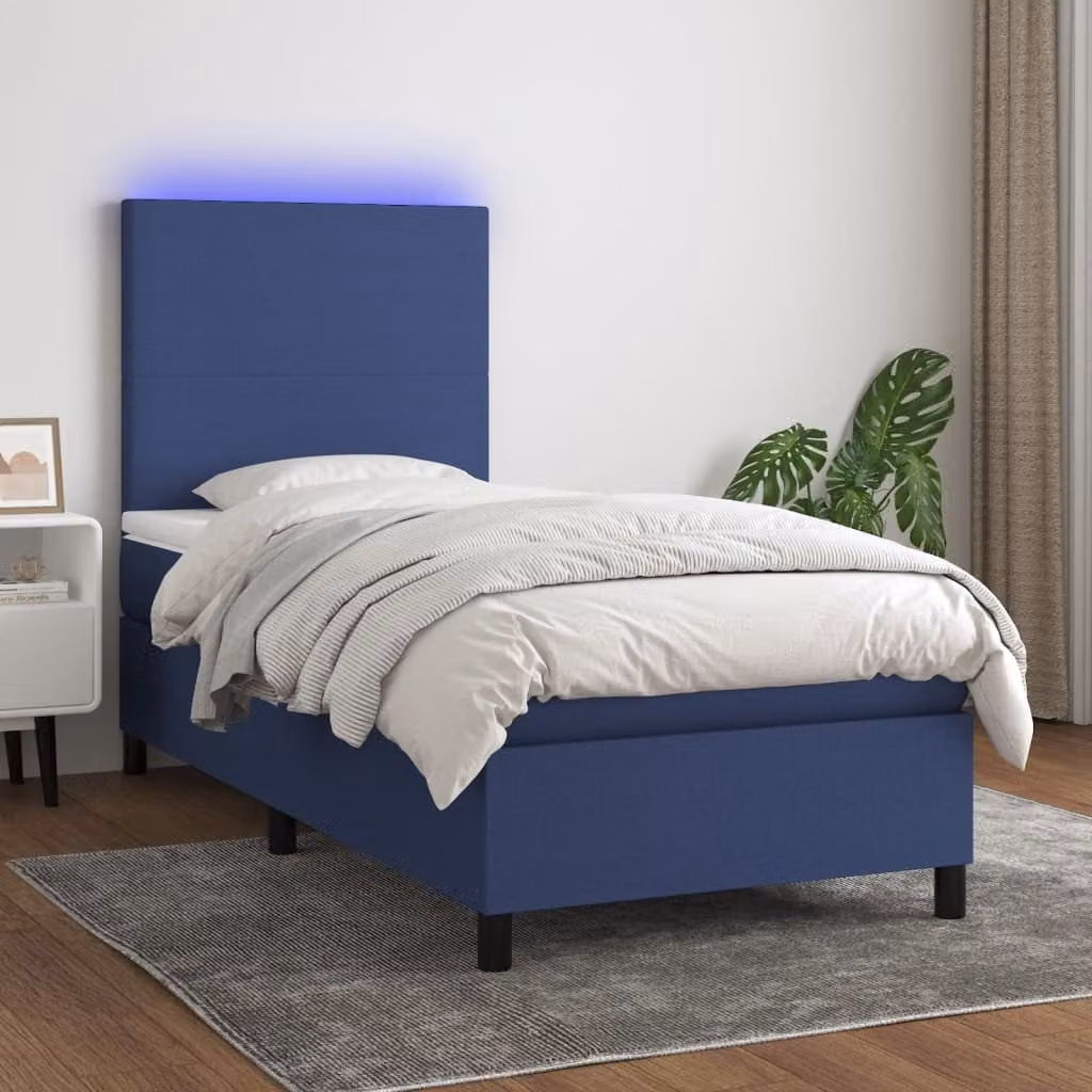 Maison Exclusive - Letto a Molle con Materasso e LED Blu 80x200 cm in Tessuto