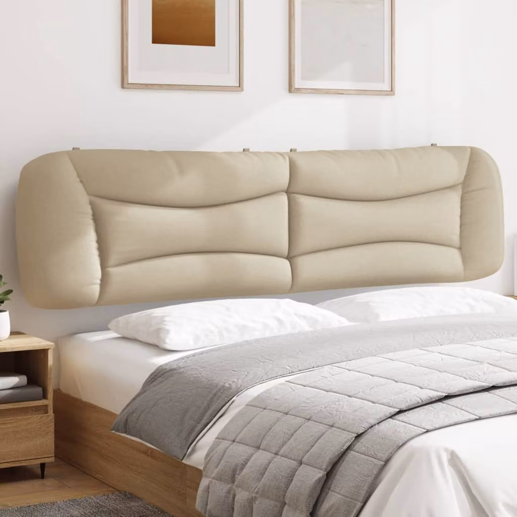 Cuscino Testiera vidaXL Hvar in Tessuto Beige, L: 200 cm