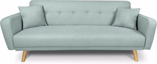 Divano letto clic clac in tessuto vellutato verde tiffany, divano 3 posti - Henry - DL-HE20FBC