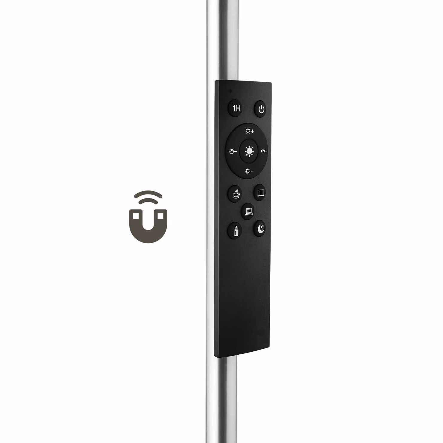 Lampada da terra LED tectake argento, 12 W, dimmerabile con telecomando e timer – 1