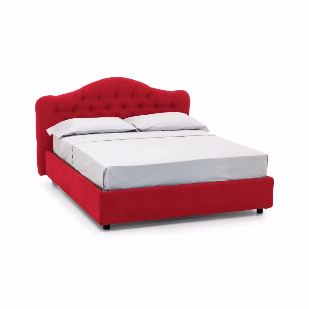 Letto Matrimoniale Allik DMORA con Materasso Incluso, Made in Italy, Rosso, L/P/H: 180 x 160 x 190 cm – 2