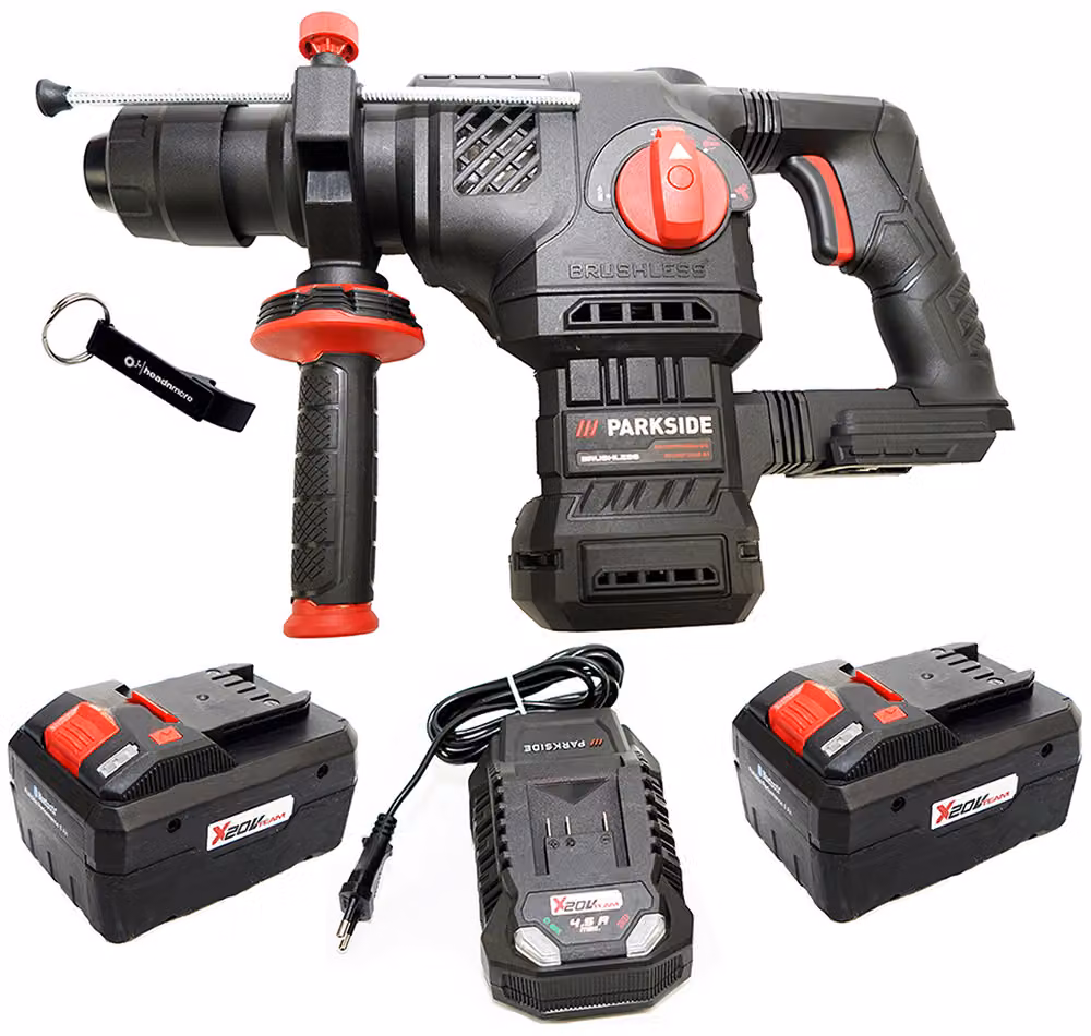 PARKSIDE PERFORMANCE® Martello combinato a batteria 20 V PKHAP 2058-Li / incl. 2 batterie (8 Ah) e caricabatterie (4,5 A)