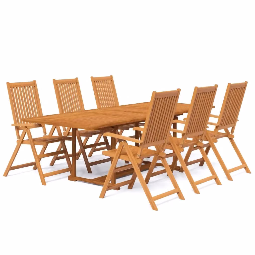 Set da pranzo da giardino vidaXL in legno di acacia marrone, 7 pezzi – 2