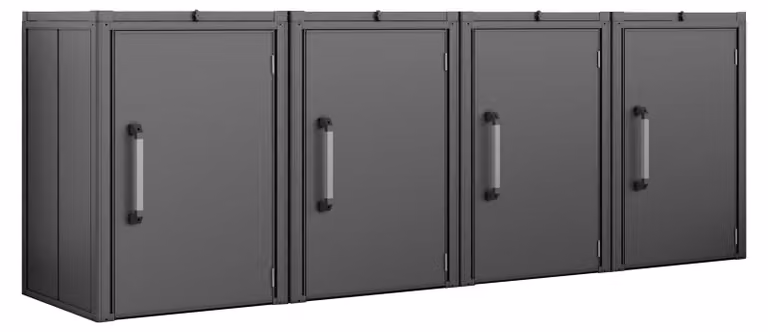 GFP Primeyard Copri bidoni della spazzatura 336x84x120 cm Contenitore per bidoni metallo antracite