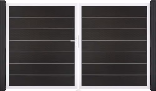 GroJa Solid Grande Premium porta nera co-ex DIN sinistra 300x180x4 cm telaio alluminio EV1, 2 ante