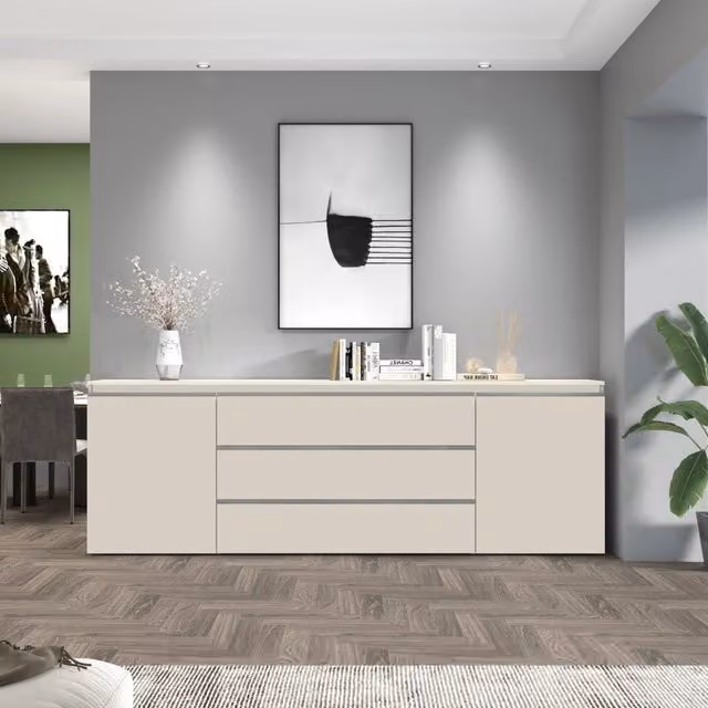WHOUS Credenza Magic 2 ante e 3 cassetti centrali cashmere 240x40x80 cm