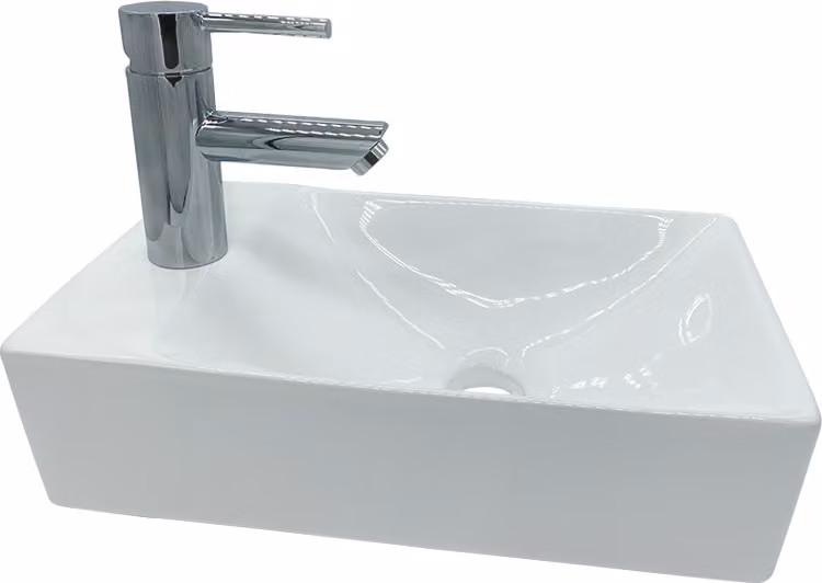 Design lavabo bagno ospiti Lavabo piccolo Lavabo per le mani Foro per rubinetto a sinistra